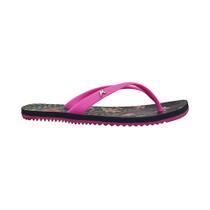 Chinelo de Dedo Preto e Rosa Floral Kenner