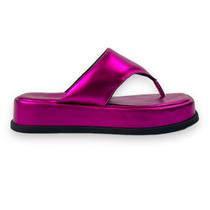 Chinelo de Dedo Rosa Metálico