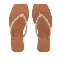 Chinelo de dedo strass glamour com brilho sua cia luxuoso cor:cascatamanho:37/38