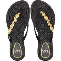 Chinelo De Dedo Terra e Água Adorno Fundo Do Mar Feminino