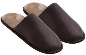 Chinelo de inverno masculino Stuf-Pantufa masculino-Chinelo de quarto macio e peluciado Marron