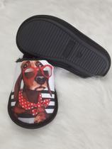 Chinelo de Lã Cachorro de óculos