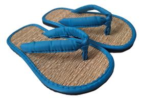 Chinelo De Palha Japonês Oriental Zori Azul Chinelo De Palha Japonês Oriental Zori Azul