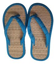 Chinelo De Palha Japonês Zori Azul Tamanho:41/42 Chinelo De Palha Japonês Zori Azul Tamanho:41/42