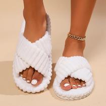 Chinelo de Pelúcia Feminino Quente para Inverno - Sola Macia e Confortável