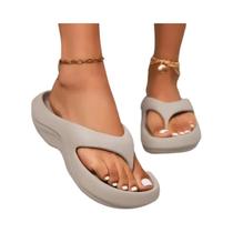 Chinelo De Plataforma EVA Feminino Para O Verão, Antiderrapante, Sandálias De Praia Confortáveis Com