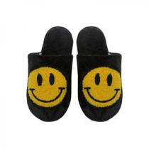 Chinelo de Quarto 37/38 Poliéster Smile Preto Basic+ Macio e Confortável