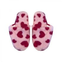 Chinelo de Quarto 41/42 Poliéster Rosa Basic+ Love Antiderrapante