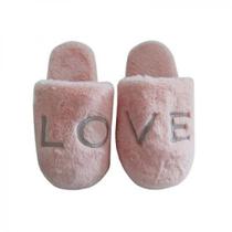 Chinelo de Quarto 41/42 Poliéster Rosa Basic+ Macio e Confortável