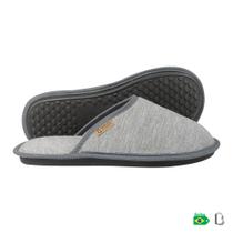 CHINELO DE QUARTO CONFORTO CINZA MESCLA - FECHADO - Branca Artesanatos