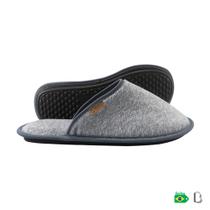 CHINELO DE QUARTO CONFORTO PLUSH BOUCLE CINZA MESCLA - FECHADO - Branca Artesanatos