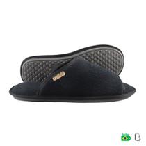 CHINELO DE QUARTO CONFORTO PLUSH BOUCLE PRETO - ABERTO - Branca Artesanatos CHINELO DE QUARTO CONFORTO PLUSH BOUCLE PRETO - ABERTO - Branca Artesanatos