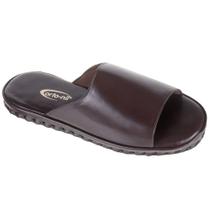 Chinelo de Quarto Masculino em Couro Sleeper 53 Café