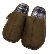 Chinelo de Quarto Masculino Marrom e Xadrez Europa Ref.783