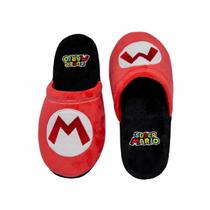 Chinelo de Quarto Pantufa Mario Bros Logo Oficial Moda Geek Chinelo de Quarto Pantufa Mario Bros Logo Oficial Moda Geek