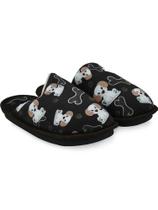 Chinelo de veludo quentinho cachorro ferpa - pantufa aberta atrás
