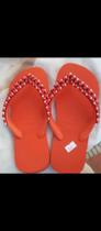 Chinelo decorado 37/38 laranja