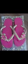Chinelo decorado 37/38 rosa pink