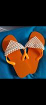 Chinelo decorado 39/40 laranja
