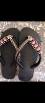 Chinelo decorado 39/40 preto