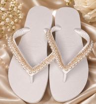 Chinelo decorado branco Chinelo decorado branco