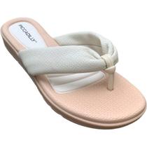 Chinelo Dedo Amortecedor Wide Fit Tendência Moda 410024 Piccadilly Off White