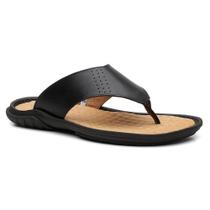 Chinelo Dedo Centuria Tamanho Especial em Couro Preto