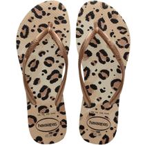 Chinelo Dedo Feminino Casual Dia a Dia Passeio Praia Animal Print Havaianas Slim Animals