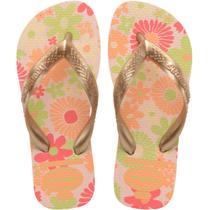 Chinelo Dedo Infantil Menina Casual Dia a Dia Passeio Praia Conforto Havaianas Kids Flores