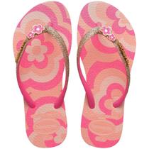 Chinelo Dedo Infantil Menina Casual Dia a Dia Praia Passeio Havaianas Kids Slim Glitter II