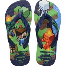 Chinelo Dedo Infantil Menino Casual Dia a Dia Praia Passeio Havaianas Kids Minecraft