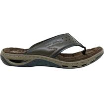 Chinelo Dedo Masculino Casual Dia a Dia Passeio em Couro Amortech Conforto Pegada 131663