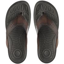 Chinelo Dedo Masculino Couro Ortopédico Anatômico Pegada 134202