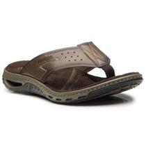 Chinelo Dedo Pegada em Couro Masculino 131663 - Marrom Claro