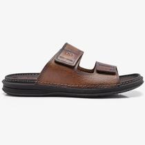Chinelo Democrata Lazy Couro Masculino Conhaque - Chinelo Democrata Lazy Couro Masculino Conhaque -