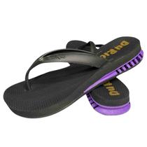 Chinelo DuRio Air com Salto Feminino Preto e Roxo 32017