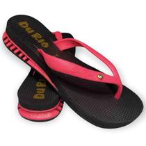 Chinelo DuRio Air com Salto Feminino Rosa e Preto 32001