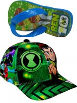 Chinelo e boné infantil masculino do ben10 , qualidade e preço justo para , lançamento
