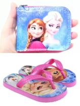 Chinelo e carteira infantil feminina da Frozen , sua filha merece este presente , lançamento