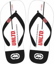 Chinelo Ecko Unltd Unissex Preto Off White Red Confortavel