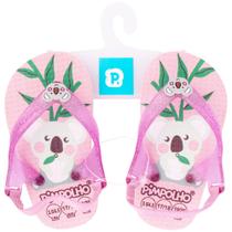Chinelo Elástico Bebe Pimpolho 74392 Rosa Coala Tam 17 a 23