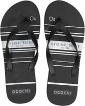 Chinelo Estampado Branco Com Preto Ogochi