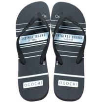 Chinelo Estampado Ogochi Masculino Preto Branco Chinelo Estampado Ogochi Masculino Preto Branco