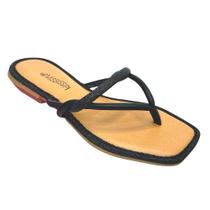 Chinelo Fem Mississipi Bico Quadrado Preto Q9664-0005