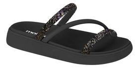 Chinelo Feminina Moleca Strass Brilhosa Macia Papete Flat - Chinelo Feminina Moleca Strass Brilhosa Macia Papete Flat -