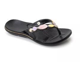 Chinelo Feminino anatômico alcalay ch06 antiderrapante com pedrinhas em resina