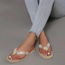 Chinelo Feminino Antiderrapante E Resistente Ao Desgaste, Estilo Étnico, Tendência Da Moda