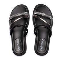 Chinelo Feminino Beira Rio Flatform Três Tiras Preto Chinelo Feminino Beira Rio Flatform Três Tiras Preto