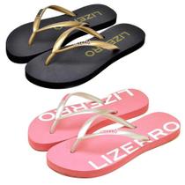 Chinelo Feminino Borracha Tiras Dia a Dia Kit 2