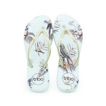 Chinelo Feminino Borracha Tiras Estampado Dia a Dia